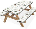 Picnic Table Cover with Bench Covers, Camping Essentials, Funny Rustic Woodland Animals Dear Beer Fox Table Cover Waterproof Fitted Tablecloth Cover with Elastic Edge for Outdoor 3 PCS 30x60 Inch by Xguatan