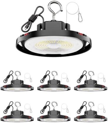 160W UFO LED High Bay Light, 24,000LM, 5000K Daylight, 6-Pack by CuLiDing