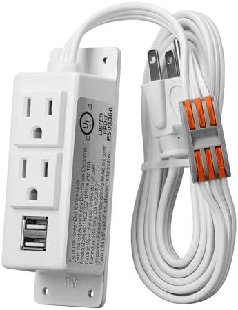 Gun Safe Power Outlet Kit, Briidea Gun Safe Accessory Electrical Outlet with USB for Interior Dehumidifiers and Lights, White by briidea