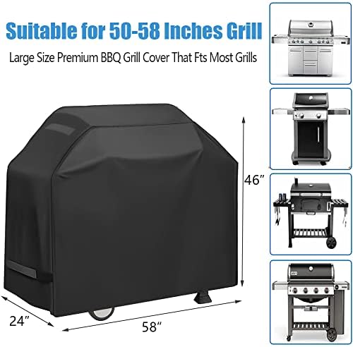 Grill Cover, Waterproof BBQ Grill Cover, 58 inch Barbecue Gas Grill Covers - Image 3