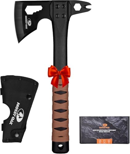 MOSSY OAK 12" Camping Axe and Survival Hatchet with Sheath by MossyOak