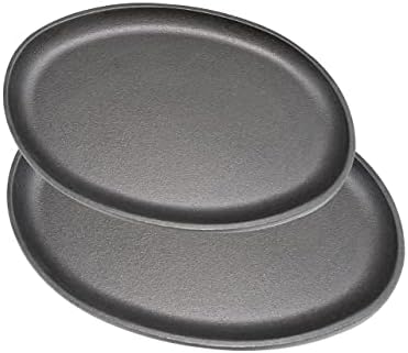 Cast Iron， Pre Seasoned Skillet/Sizzler Oval 13" x 10" W/o Handle - Image 2
