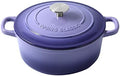 EDGING CASTING Enameled Cast Iron Duch Oven, 5.5 Quart Round Dutch Ovens Pot with Lid, Dual Handle for Bread Baking, Purple by EDGINGCOOKWARE