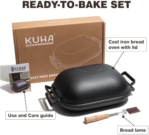 KUHA Cast Iron Bread Oven with Lid, Oval Dutch Oven for Sourdough Baking - Image 5