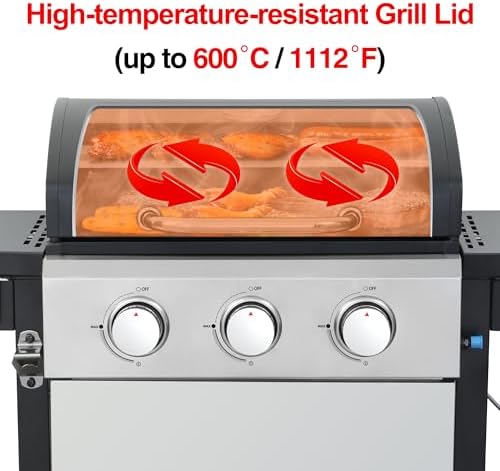 3-Burner Stainless Steel Propane Gas Grill - Image 6