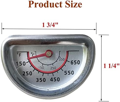 Hiorucet Grill Lid Thermometer Heat Indicator Replacement for Charbroil 463241314, 463241313, 463241413 Grill Model, BBQ Grill Temperature Gauge Replacement Part for Char-Broil 463241414, 463241013. - Image 2