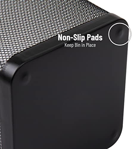 Mind Reader Mesh Trash Can, Waste Paper Basket, Square, Office, Metal Mesh, 9.75"L x 9.75"W x 12.25"H, Set of 2, Black - Image 5
