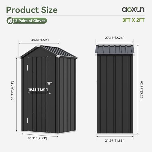 Aoxun 2.5'x2' Outdoor Storage Cabinet with Floor & Adjustable Shelves - Image 2
