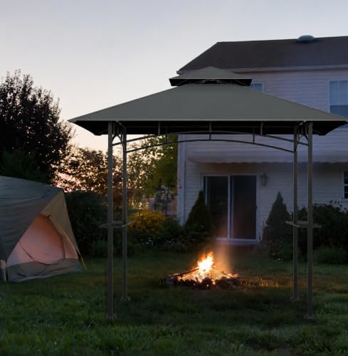 5' x 8' Grill Gazebo Replacement Top for L-GG001PST-F, Dark Gray - Image 7
