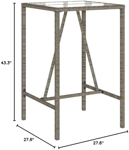 Outdoor Bar Table Grey, Black Versatile Garden Table Outdoor Dining Patio Terrace Backyard Eating Garden Dining Furniture Patio Al Fresco Meal for porches - Image 2