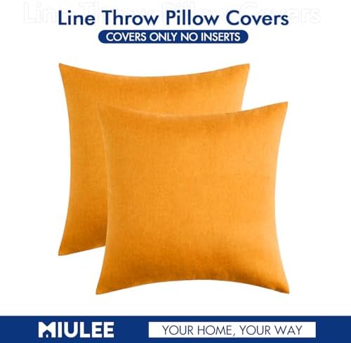 MIULEE Decorative Outdoor Pillow Covers Fall 20x20 Pumpkin Orange - Image 6