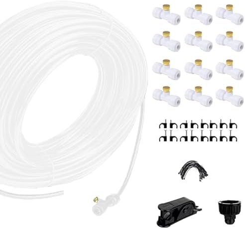 Garden Irrigation Misting Sprinkler System Misting Cooling System, Fog Cooling Outdoor Mister System for Outside Patio DIY Plant Watering Devices Misting Cooling System ( Size : 29M(95.1ft)-48 nozzles by Unknown