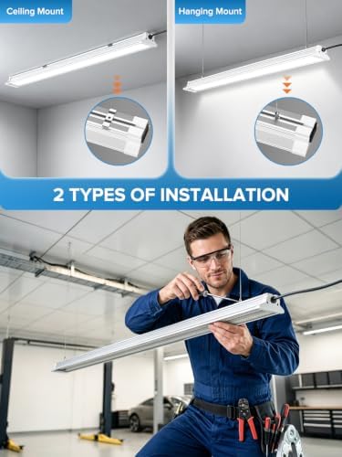 Bright Led Shop Lights 4FT| Hanging Or Surface Mount| 60W 9000LM 5000K - Image 3