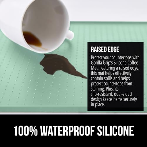 GORILLA GRIP Silicone Coffee Mat, Espresso Bar Essentials, 18x28, Mint - Image 3
