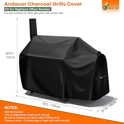 Grill Cover 60 Inch for Oklahoma Joe's Highland Offset Smoker - Image 2
