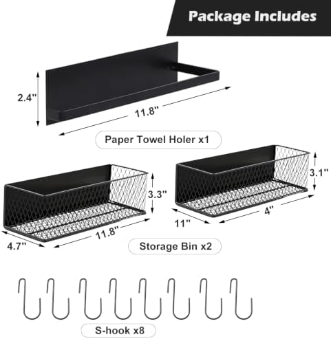 2 Pack Magnetic Grill Caddy Organizer with Paper Towel Holder and 8 Hooks, Outdoor Magnetic Storage Bins for BBQ Tools and Seasonings, Magnetic Grill Organizer for Pellet Grill Accessories - Image 4