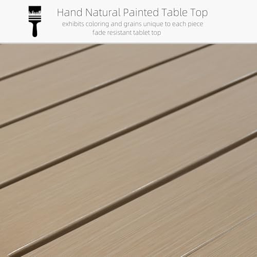63" Brush Paint Rectangle Outdoor Patio Dining Table with 29" High Top - Image 5