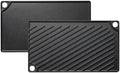 EWFEN Reversible Grill/Griddle, 16.7x9.5'' Pre-Seasoned Cast Iron Griddle Pan, Double Burner Cookware, Rectangular Stovetop Griddle with Handles, Flat Top Plate for Oven, Grill & Campfire by EWFEN