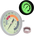 3 1/8” Luminous BBQ Thermometer Gauge for CharBroil Oklahoma Joe’s Smokers, Weber, Royal Gourmet, Char-Griller and Most Charcoal Grills, 1/2 NPT Stainless Steel Grill Temperature Gauge by GLOWYE