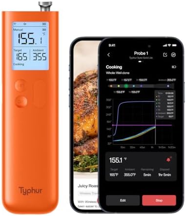 Typhur Sync Gold Gen2 Sub-1G Wireless Meat Thermometer with 6 Sensors & LCD by Unknown