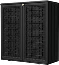 Mrosaa Outdoor Storage Cabinet Waterproof with Shelf,Resin Storage Sheds Outdoor Cabinets for tub Towels/Chemicals/Grill Items/Patio/Garden/Backyard, Size 34.3''L*15''W*36.2''H（Black） by Mrosaa