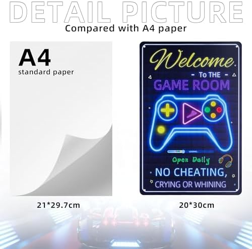 Welcome To The Game Room Metal Sign, Chic Wall Decor - Image 3