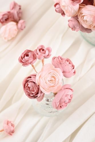 Waipfaru Ranunculus Artificial Flowers, 36Pcs 14In Fake Peonies Artificial Flowers, Dusty Rose Flower for Vase Silk Flower Real Touch Faux Peony Bulk for DIY Wedding Bouquet Home Bridal Shower Decor - Image 6