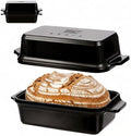 Enameled Cast Iron Dutch Oven for Bread Baking, 9×5 Dutch Oven Pot with Lid for Homemade Bread, 2 in 1 Sourdough Bread Pan with Lid, Roasting & Braising, Oven & Induction Safe (4.2 QT,Black) by RYEDE