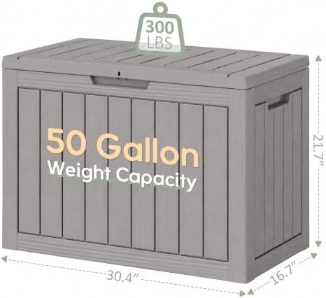KAMABOKO Outdoor Storage Box, 50 Gallon Deck Box Outdoor Waterproof Patio - Image 2