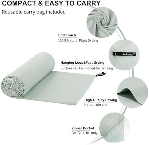Rainleaf Microfiber Towel Quick Dry Camping & Travel & Gym Towel. Compact - Image 3