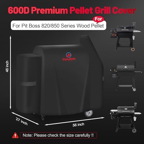 Comnova Grill Cover for Pit Boss 820-850 - Z Grill 700 - Premium Wood Pellet Smoker Cover for Pitboss Waterproof & Heavy Duty, 600D Pellet BBQ Cover for Pit Boss 820 Deluxe, Pro 850 and Z Grill 700 - Image 2