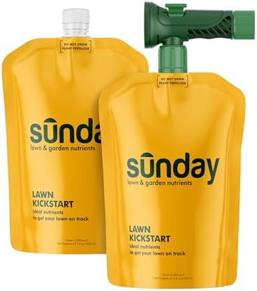 Sunday Lawn Kickstart, Liquid Lawn Fertilizer, 2 Pack + Sprayer by SundayYardandGarden