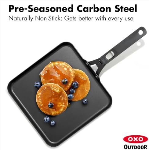 OXO Outdoor 10.5" Carbon Steel Griddle Pan with Removable Handle - Image 2