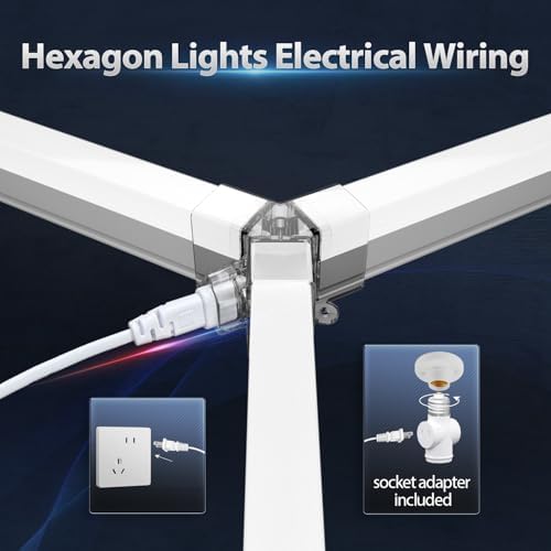Hexagon Garage Lights: 476W 68 Pack 17 Grids LED Garage Lights - Easy Install 6500K Super Bright Honeycomb Light for Warehouse, Car Detailing Shop, Exhibition Hall, Gym - Image 7