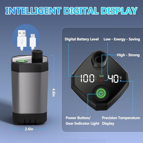BSEED Portable Shower for Camping with Immersion Water Heater, 6000mAh Rechargeable Camping Shower with Intelligent LED Display, Outdoor Shower for Hiking, Travel, Pets & Car Washing, Wartering Plants - Image 6