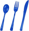 HEIPINIUYE 75 Pack Royal Blue Plastic Cutlery Heavy Duty Blue Plastic Knives Forks and Spoons Disposable Silverware Set for 25 Guest Camping Birthday Baby Shower Party Cutlery Set by HEIPINIUYE
