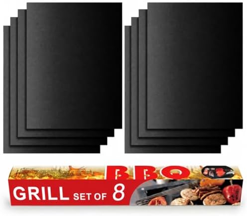 Grill Mats for Grill, Set of 8, 15.75 x 13 Inch by Renook