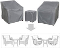 Patio Furniture Covers,Outdoor Furniture Cover Waterproof,Patio Furniture Set Covers for 3 Piece Outdoor Bistro,Patio Sofa Covers Set for 2 Chairs and Coffee Table,Grey by BANER+GARDEN