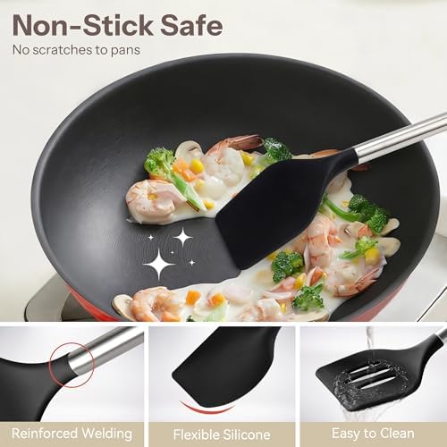 NCUE 28-Piece Silicone Kitchen Utensils Set with Stainless Steel Handles - Image 6