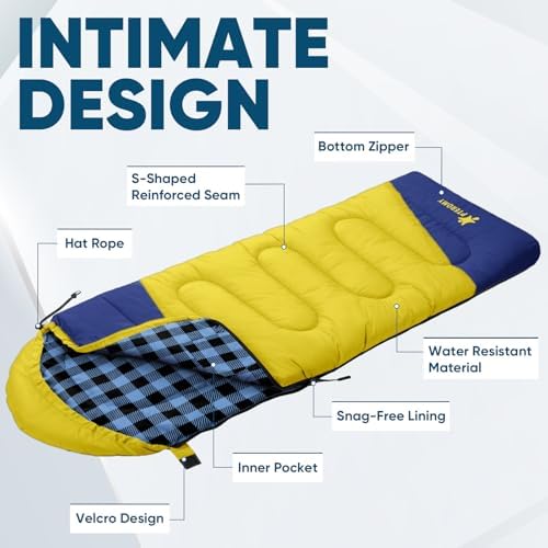PTEROMY Sleeping Bags for Adults, Lightweight and Machine Washable, Water Resistant Backpacking Camping Sleeping Bag for Warm Cold Weather, Camping Essentials for Hiking Travel - Image 6