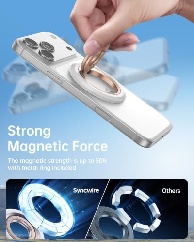 SYNCWIRE Magnetic Phone Ring Holder, for MagSafe Phone Grip Stand Kickstand - Image 6