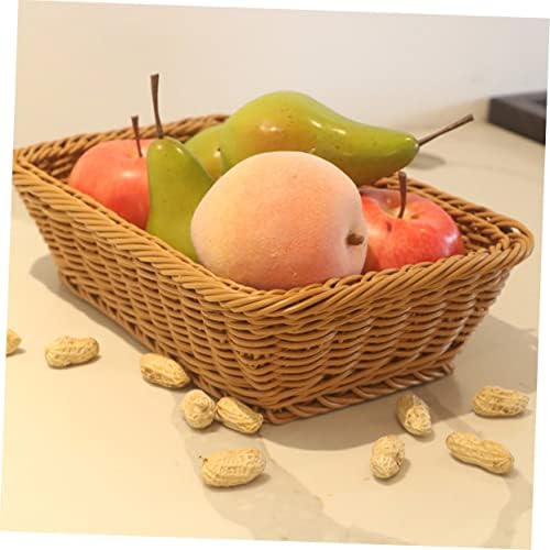 MAGICLULU 2pcs Multipurpose Picnic Basket Light Brown Rattan Storage Tray for Fruits Vegetables and Bread for Home and Outdoor Gatherings - Image 6