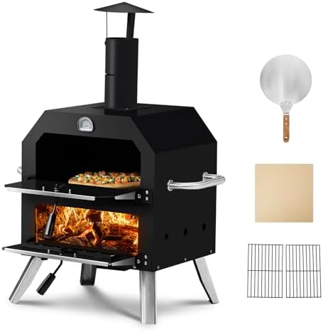 Outvita Outdoor Wood Fired Pizza Oven, 12'' Pizza Stone by Outvita