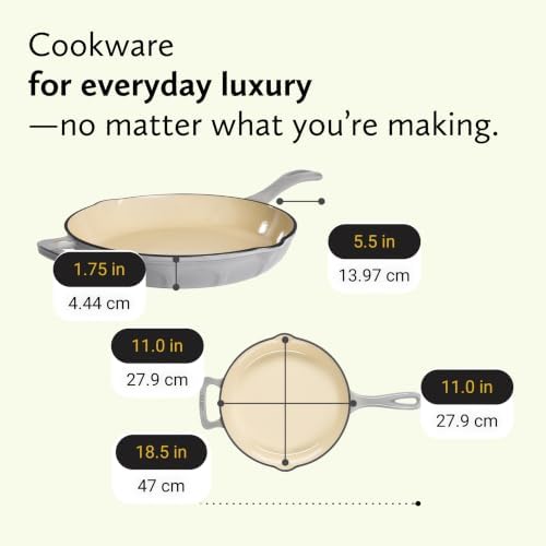 11" Luxe Enamel Skillet, Smoke - Image 5