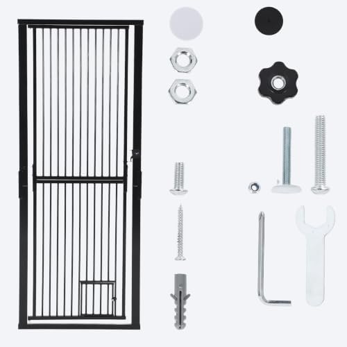 Extra Tall Cat Gate 30"-40.9" Adjustable for Doorway w/Cat Door - Image 7