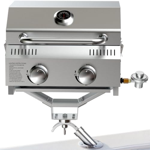 BESTFIRE Marine Boat Grill 20k BTU Dual propane connections by GrillsOutdoorCooking