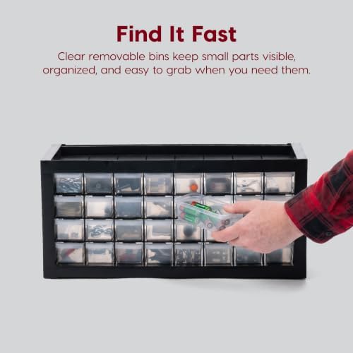 IRIS USA 32-Drawer Tool Organizer, Nuts & Bolts, Small Parts, Black - Image 6