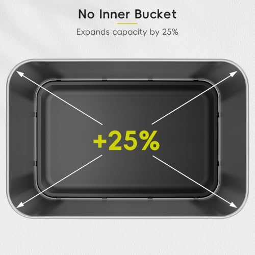 EKO Deluxe Mirage-T 50 Liter / 13.2 Gallon Touchless Rectangular Motion Sensor Trash Can or Recycling Bin, Matte Black Stainless Steel Finish - Image 6