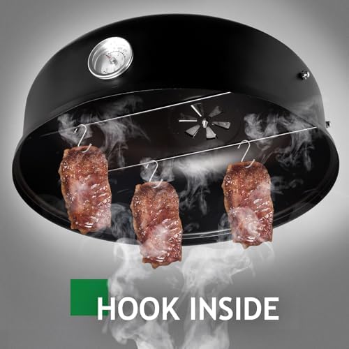 Outvita Vertical 18.5 Inch Steel Charcoal Smoker, 3-in-1 Portable Grill - Image 6