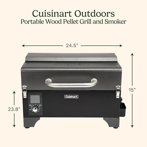 Cuisinart 8-in-1 Portable Wood Pellet Grill and Smoker, Compact for RV, Tailgates, Camping, and Backyard Cooking, Smoky Flavor, Versatile Meat Smoker - Image 3